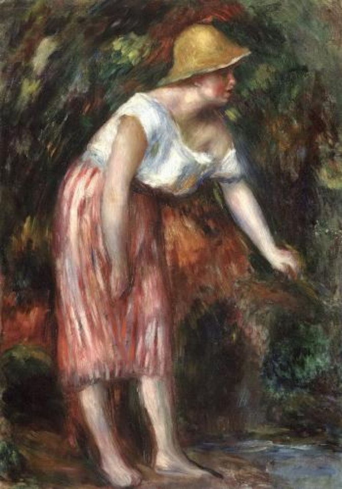 Femme au chapeau de paille by Pierre-Auguste Renoir