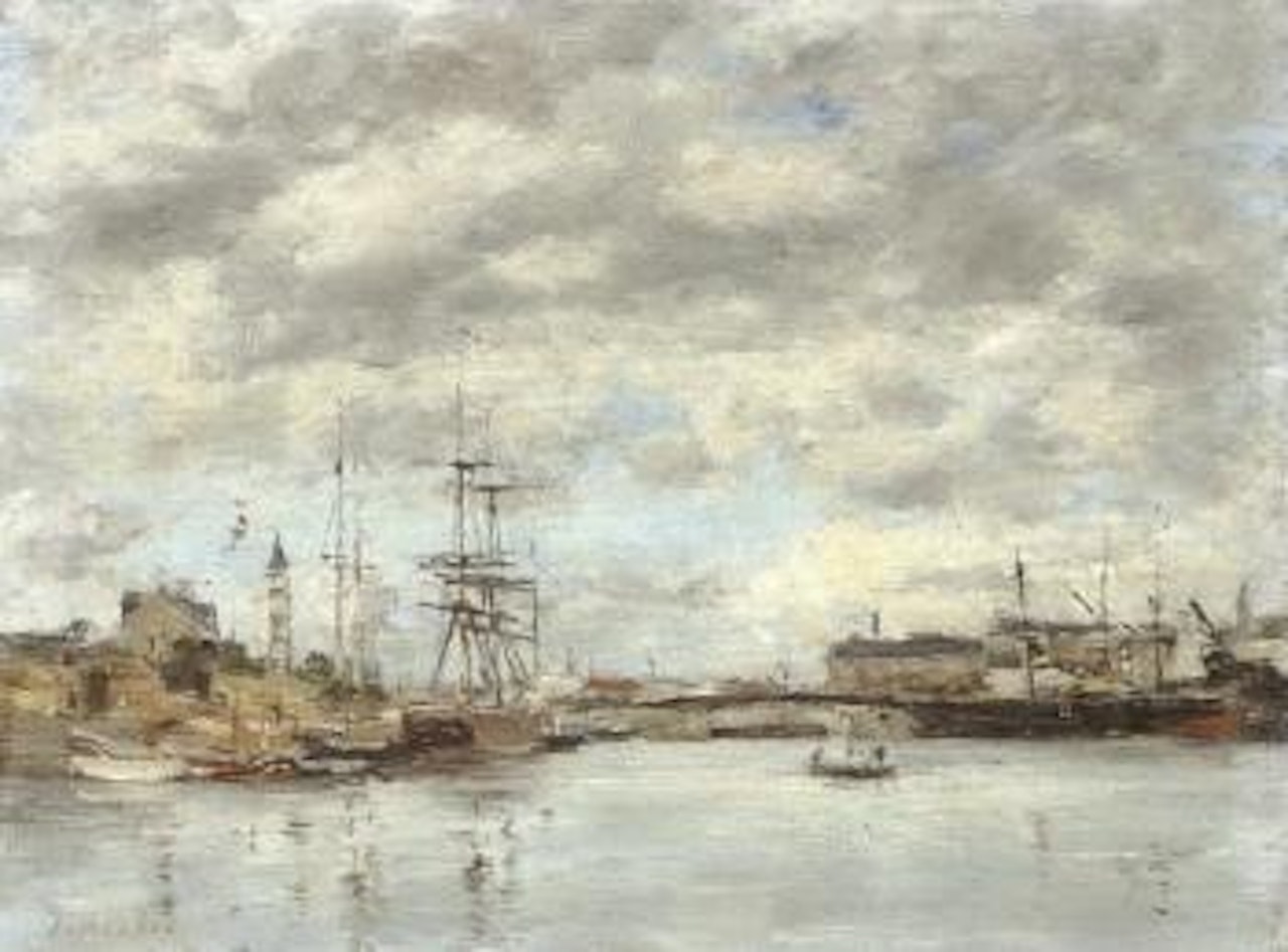 Deauville, le bassin by Eugène Boudin