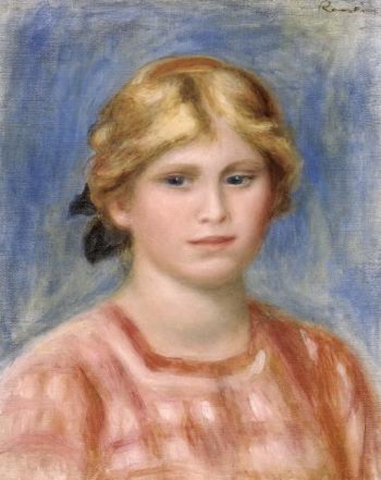 Buste de femme a la blouse rose by Pierre-Auguste Renoir