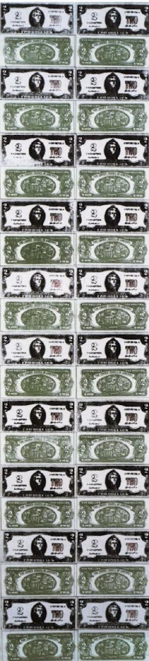 40 two dollar bills by Andy Warhol