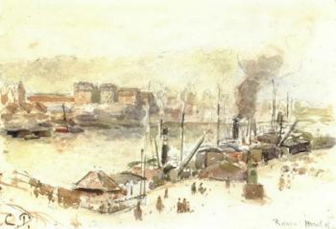 Le port de Rouen by Camille Pissarro