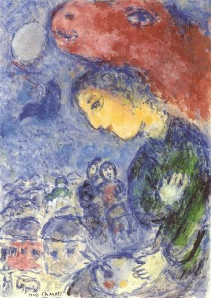 Le peintre au cheval rouge by Marc Chagall
