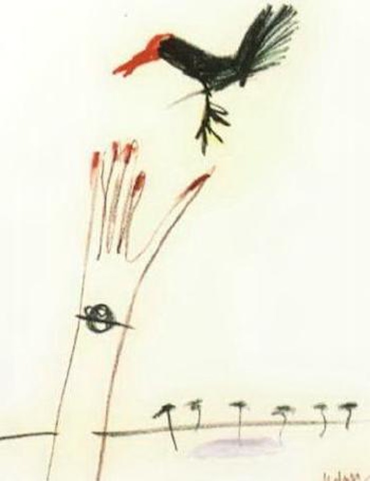 Green bird away by Sidney Nolan