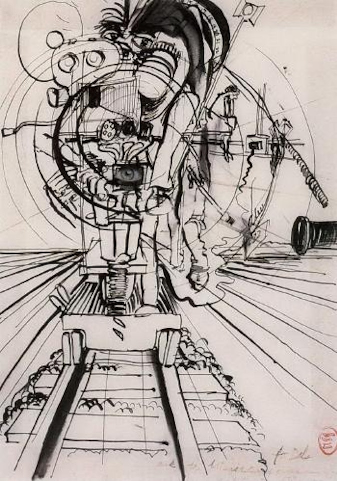 The intimidation of onward coming camera by Brett Whiteley
