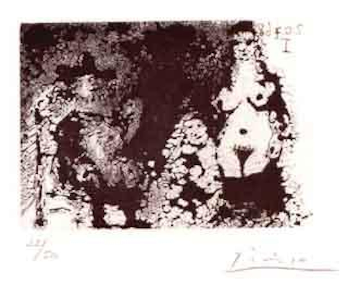 Peintre et deux modeles by Pablo Picasso