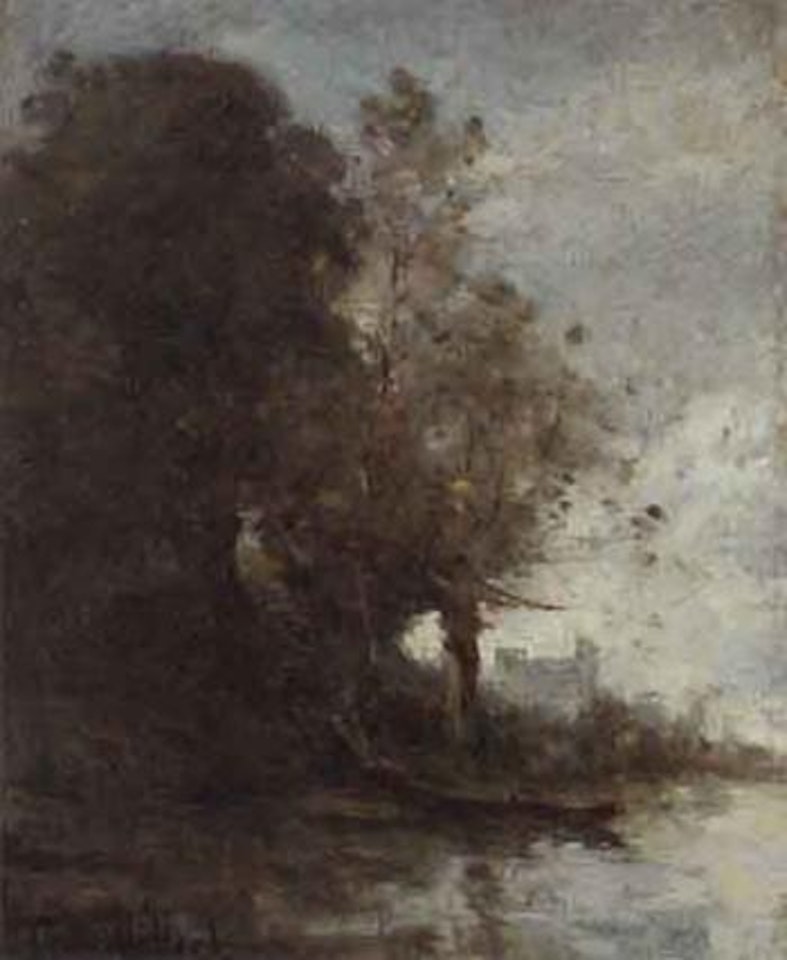 River landscape by Paul Désiré Trouillebert