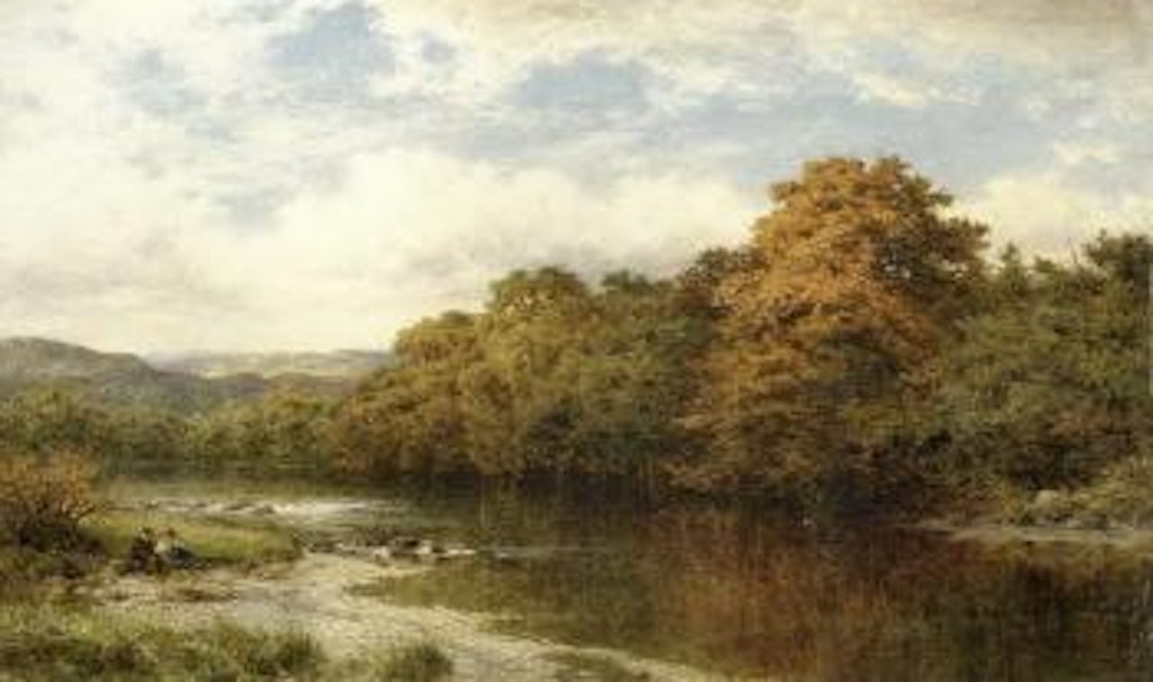Coming autumn on Welsh river by Benjamin Williams Leader