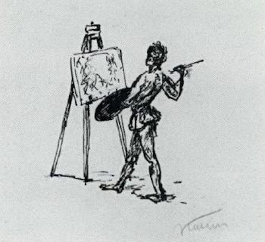 Artist at easel by Alfred Kubin