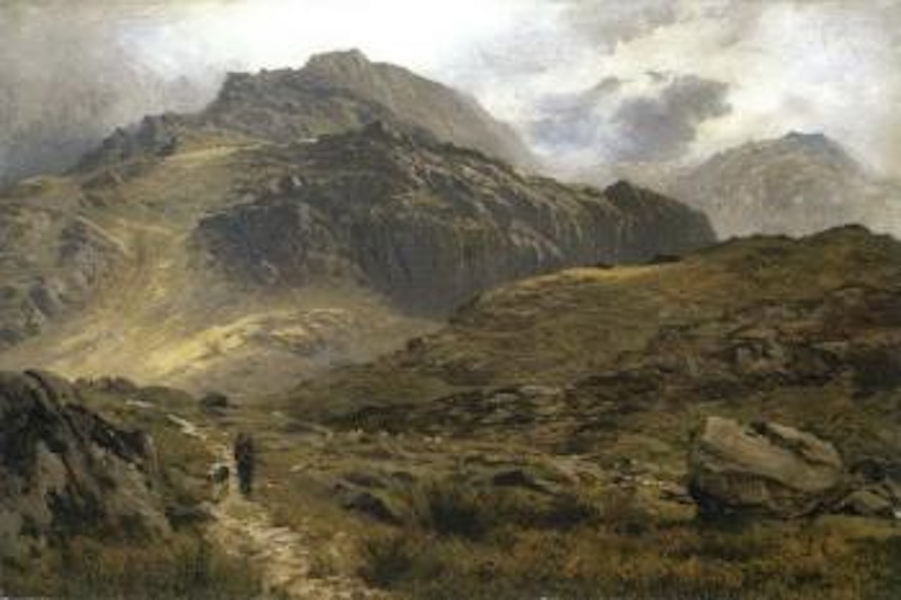 The path to Llyn Idwal, North Wales by Benjamin Williams Leader