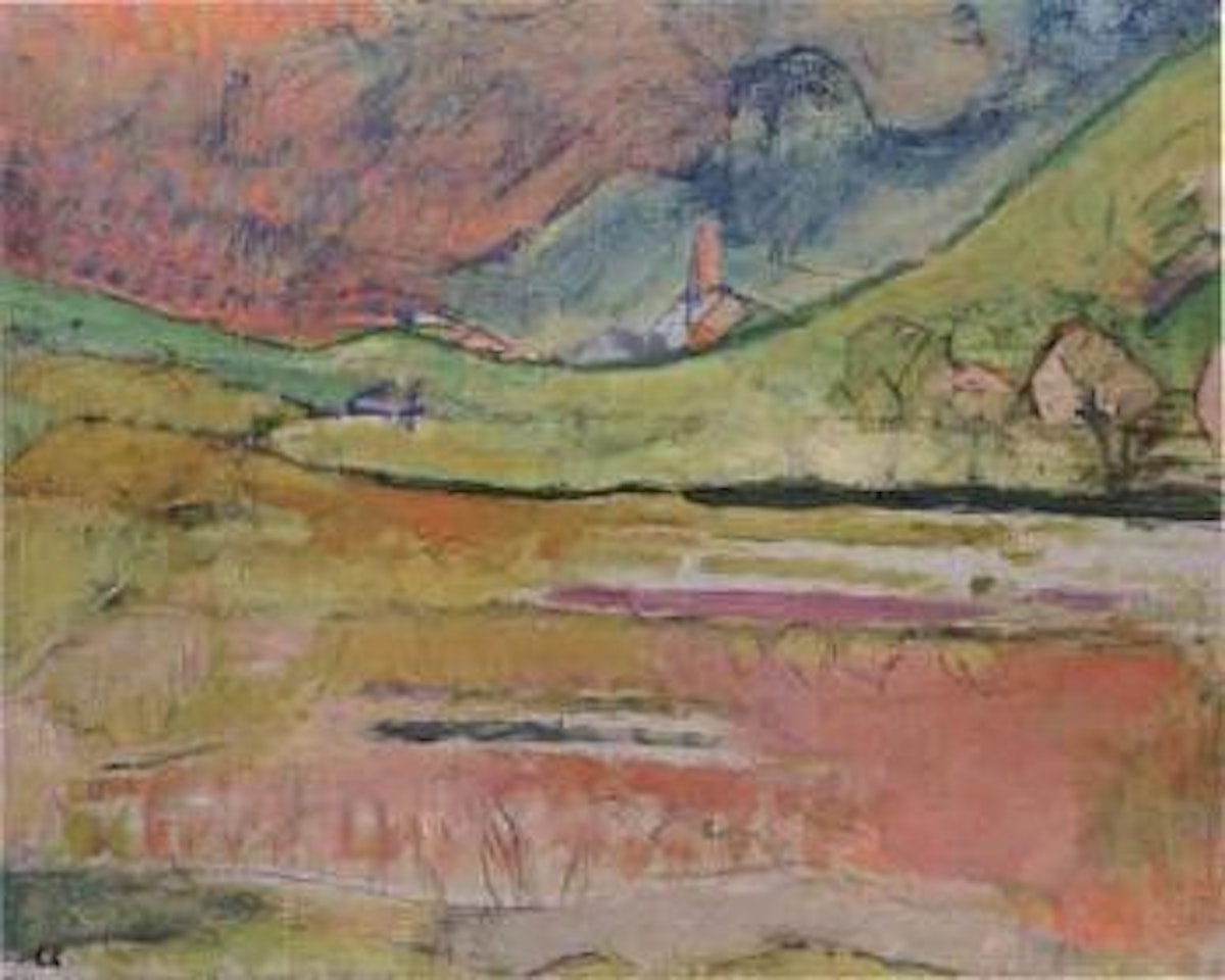 Church in landscape by Carl Kylberg