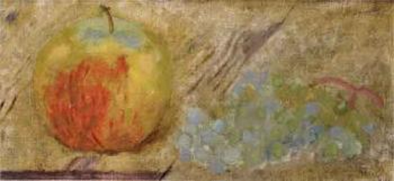 Still life of apple and grapes by Ragnar Sandberg