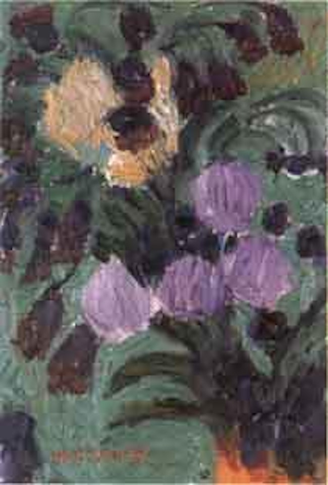 Flowers in red jug by Inge Schiöler