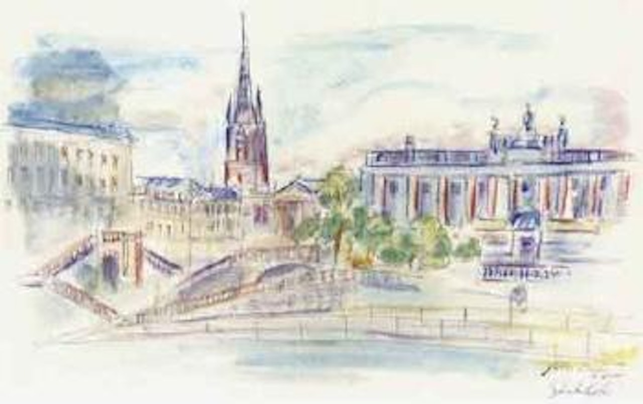 View of Stockholm towards Riddarholm's church by Jean Dufy
