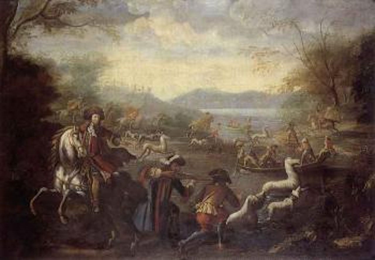 Hunting scene by Italian School