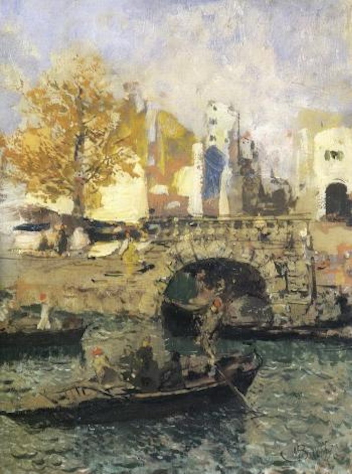 La Darsena di Porta Ticinese by Mose Bianchi
