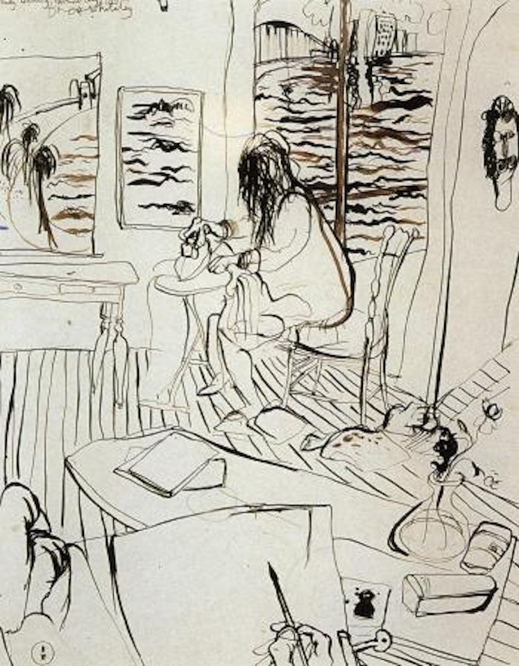 Wendy ironing, Lavender Bay by Brett Whiteley