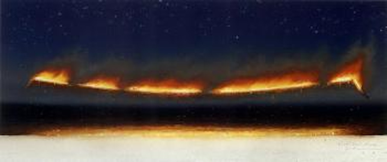 Night fire line by Tim Storrier