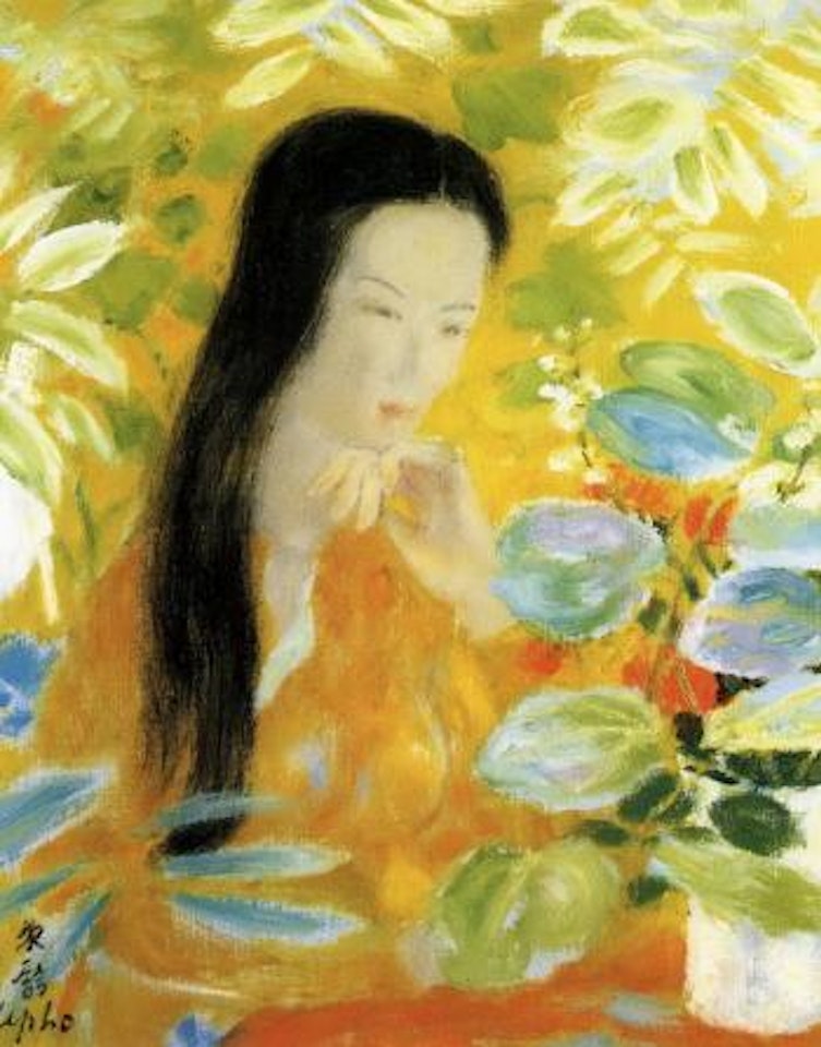 Lady with plants by Le Pho