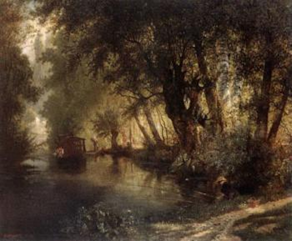 Summer evening on canal by Jean Pierre Moynet