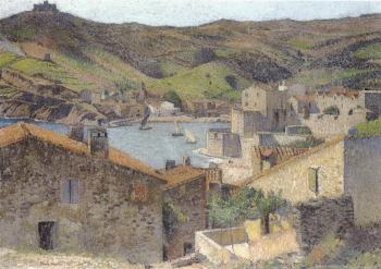 Village de Collioure avec vue sur le port by Henri Jean Guillaume Martin