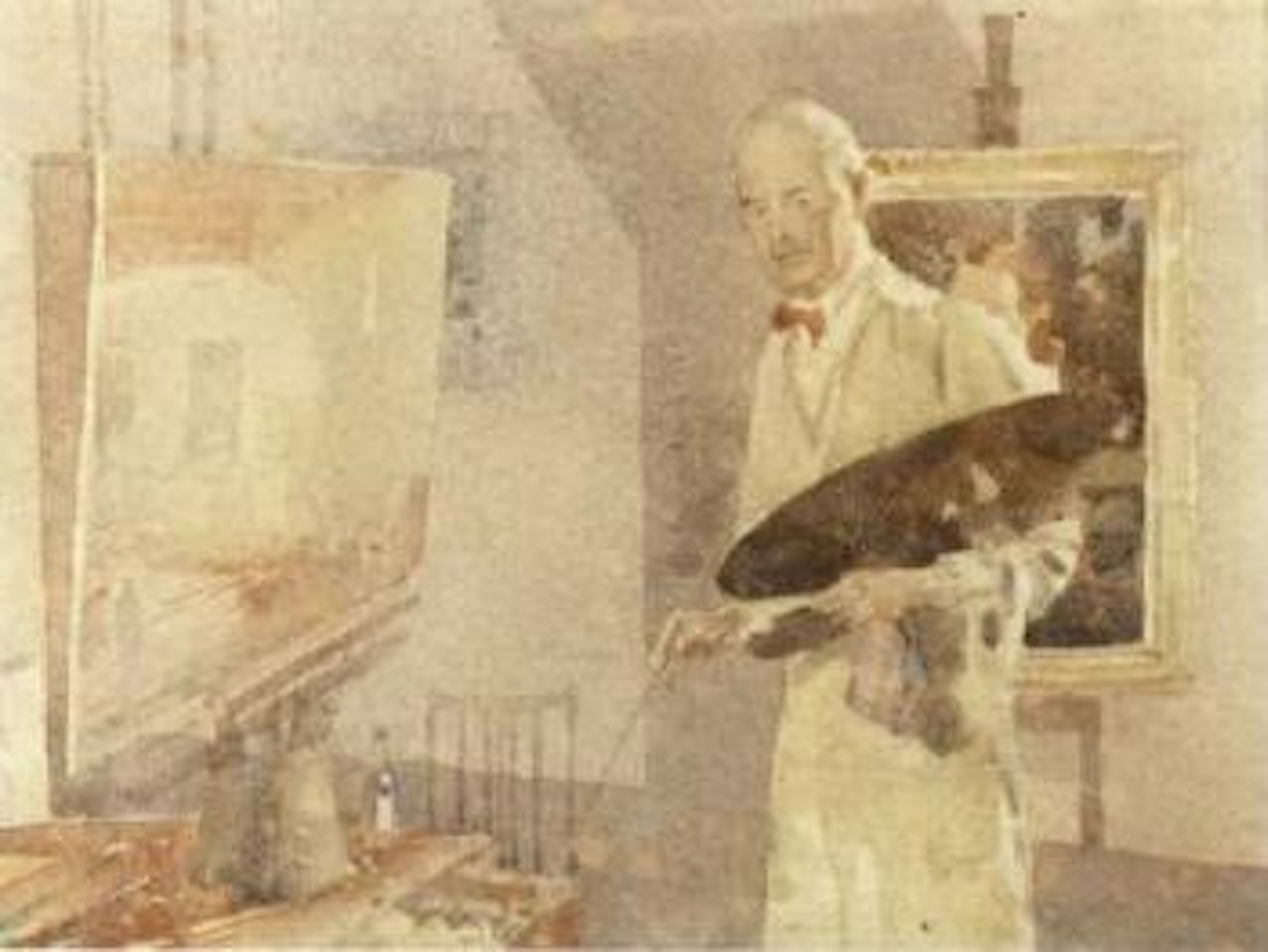 Self portrait. Landscape by William Russell Flint