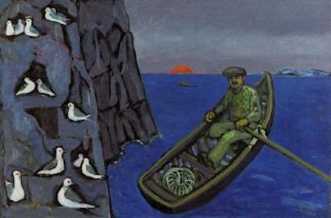 Rowing from cliffs by Gerard Dillon
