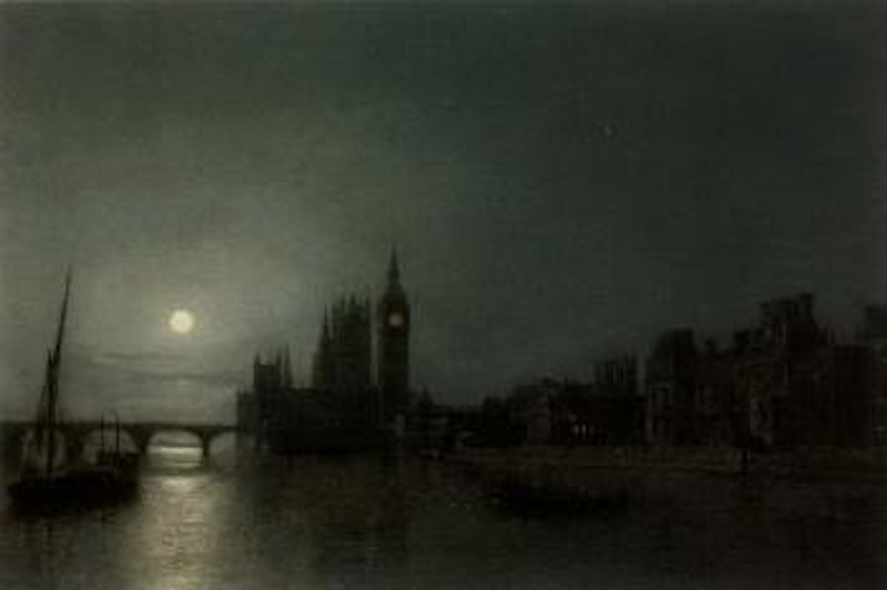 Westminster by moonlight by Henry Pether