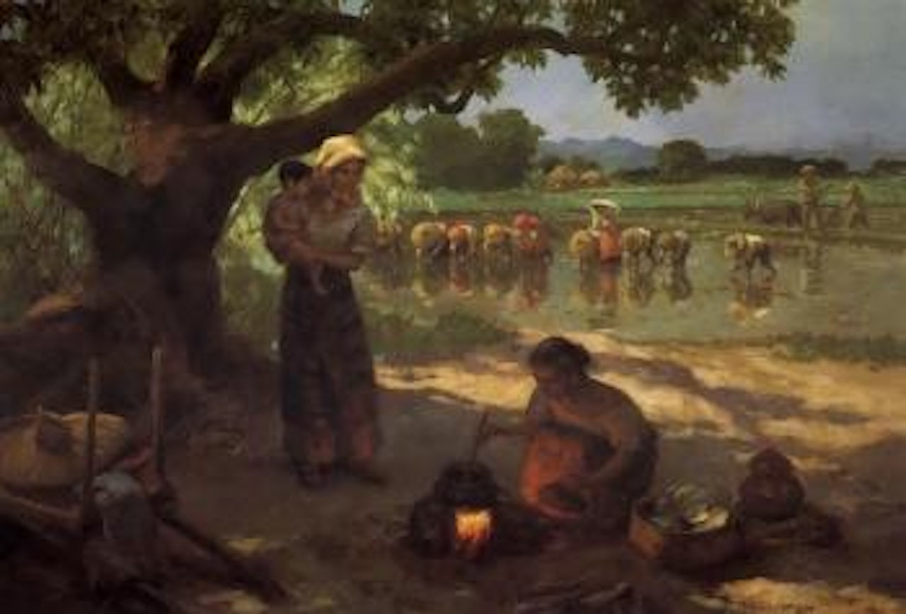 Resting from work by Fernando Amorsolo