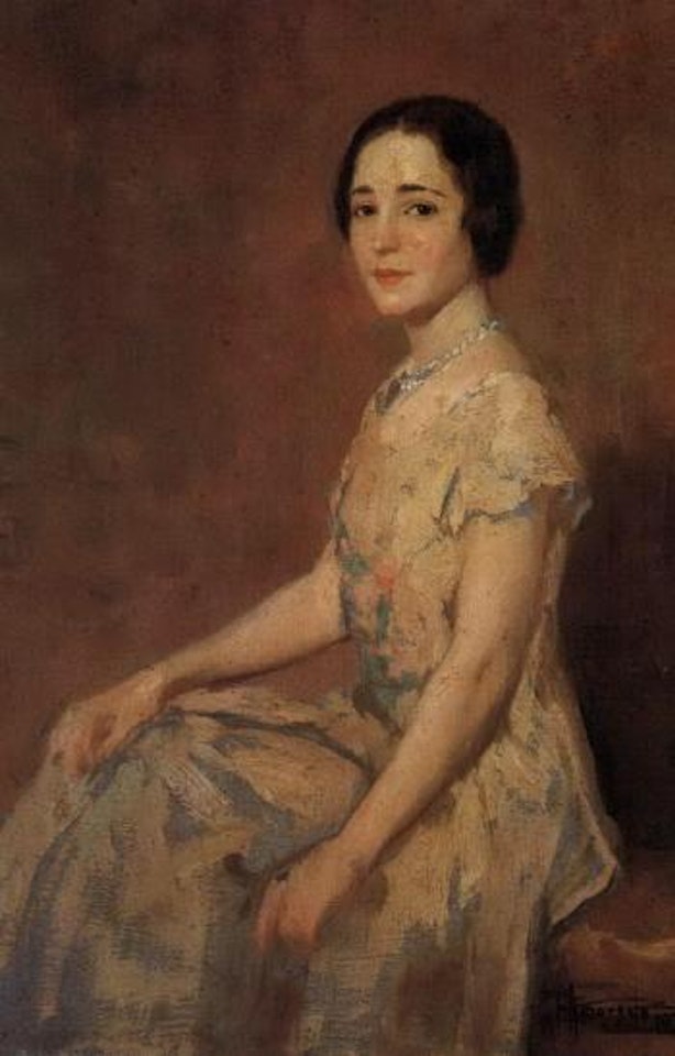 Woman in white by Fernando Amorsolo