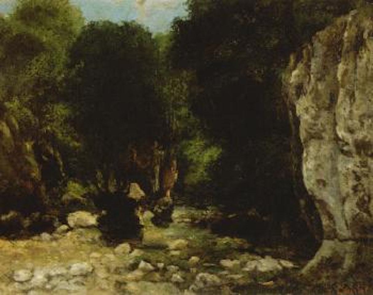 Les puit noir, la vallee de la Breme by Gustave Courbet