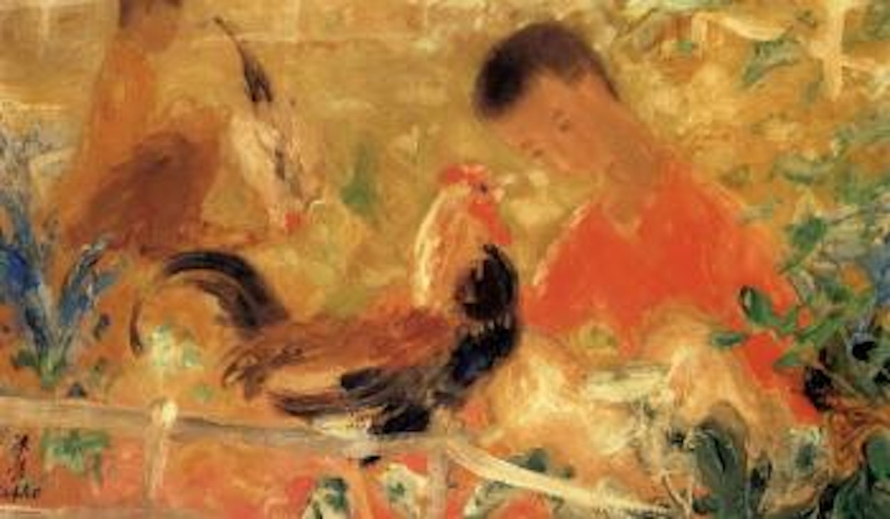The child with the rooster by Le Pho