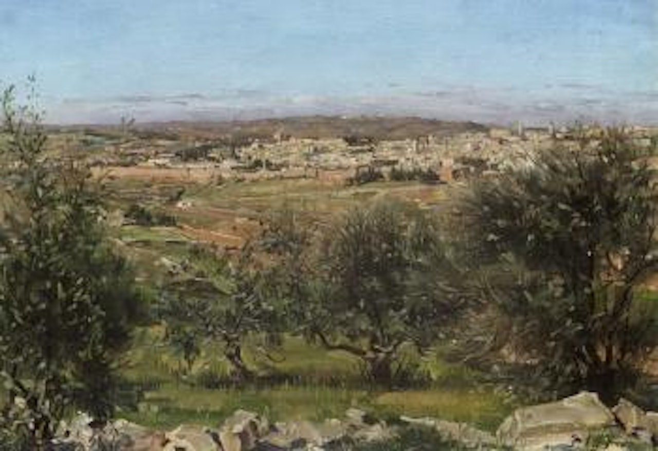 Jerusalem in springtime seen from Mount Scopus by Ludwig Blum