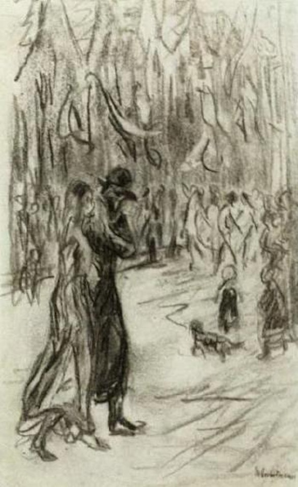 Spaziergang im biergarten by Max Liebermann