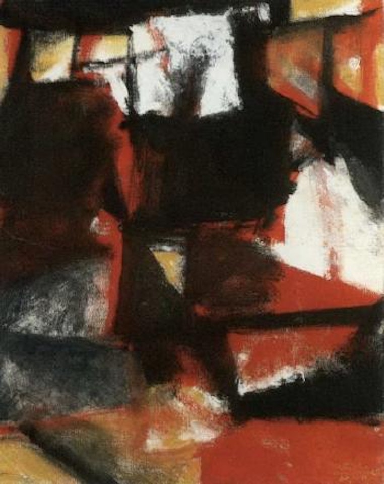 Composition in red. Composition in grey by Avigdor Arikha