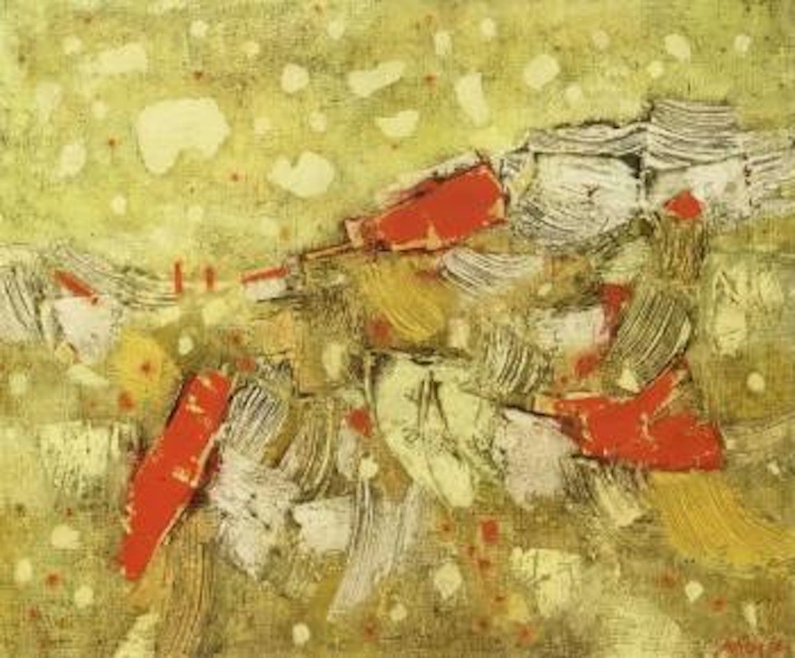 Yellow landscape by Mordecai Ardon