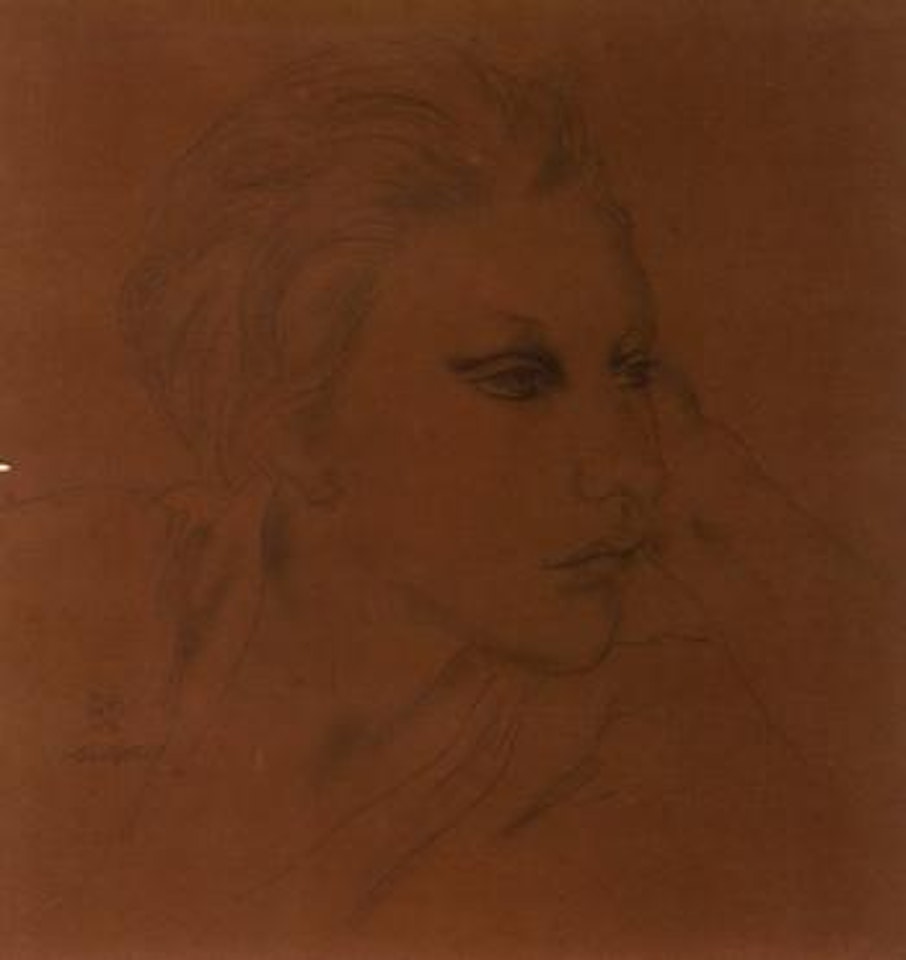Portrait of lady by Leonard Tsuguharu Foujita
