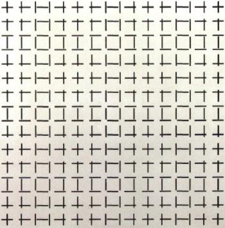 2 trames de tirets simples by Francois Morellet