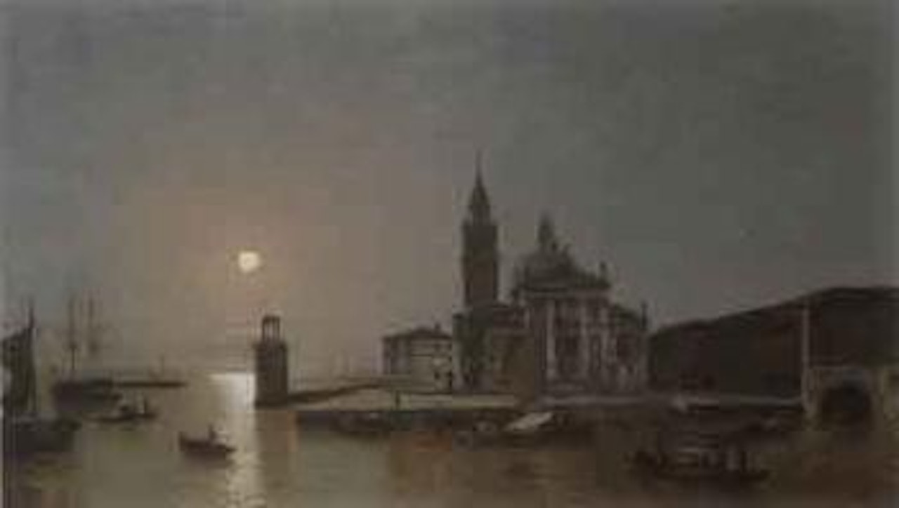 View of San Giorgio Maggiore, Venice, by moonlight by Henry Pether