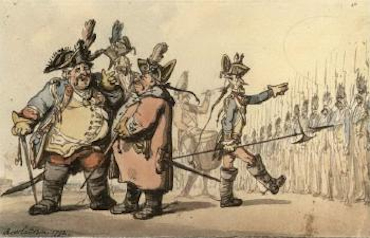Austrian troops on a field day in the Netherlands by Thomas Rowlandson