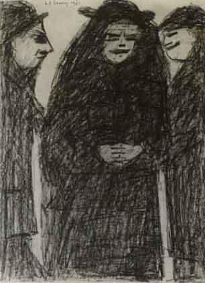 Study for 'Mother and sons' by Laurence Stephen Lowry