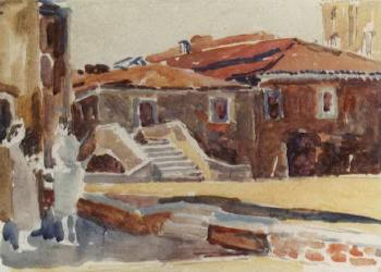 Venetian bridge with figures by Duncan Grant