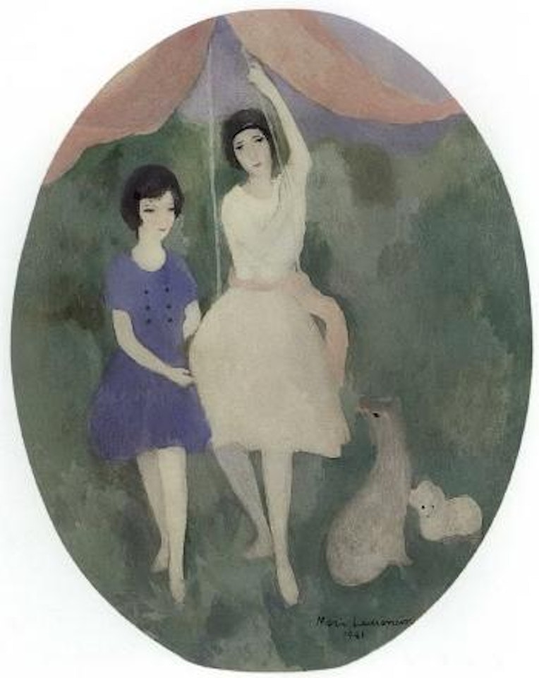 La Balancoire, Simone et Colette pacquement sur une balancoire a Fontenay by Marie Laurencin