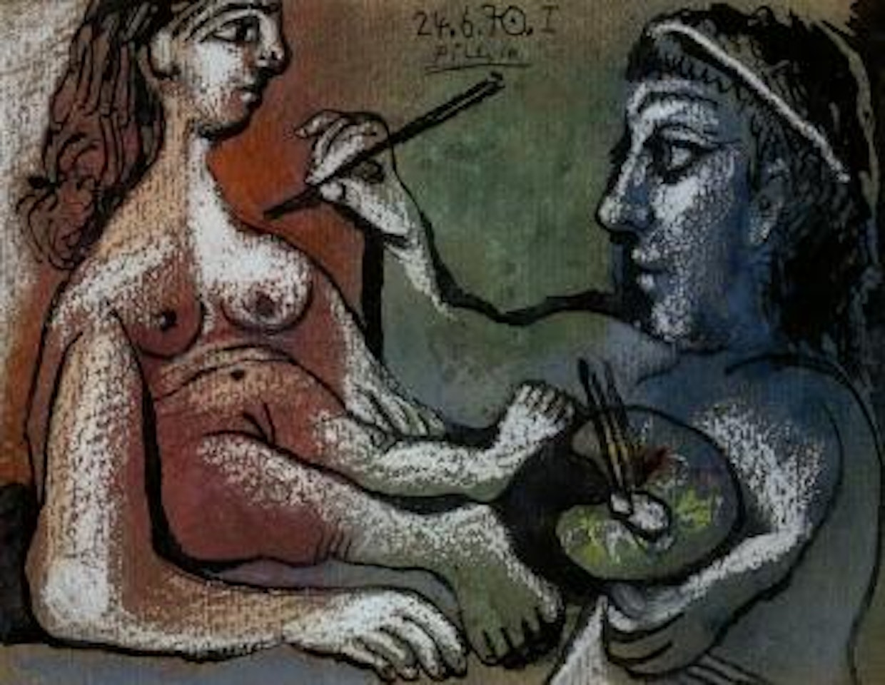 Le peintre et son modele by Pablo Picasso