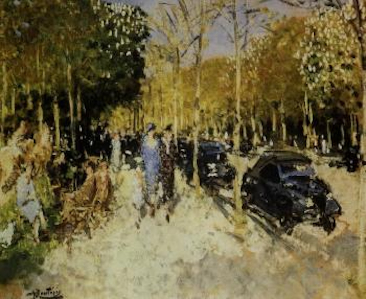 Avenue de Longchamps au printemps by Pierre Eugène Montezin