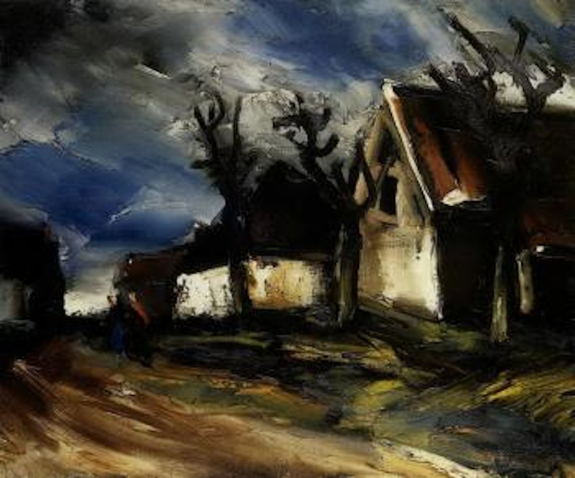 Rue de village avec personnages by Maurice de Vlaminck