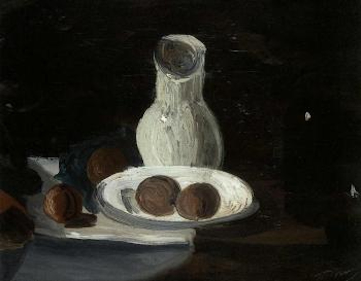 Assiette de fruits, pichet, bouteille et verre by Andre Derain