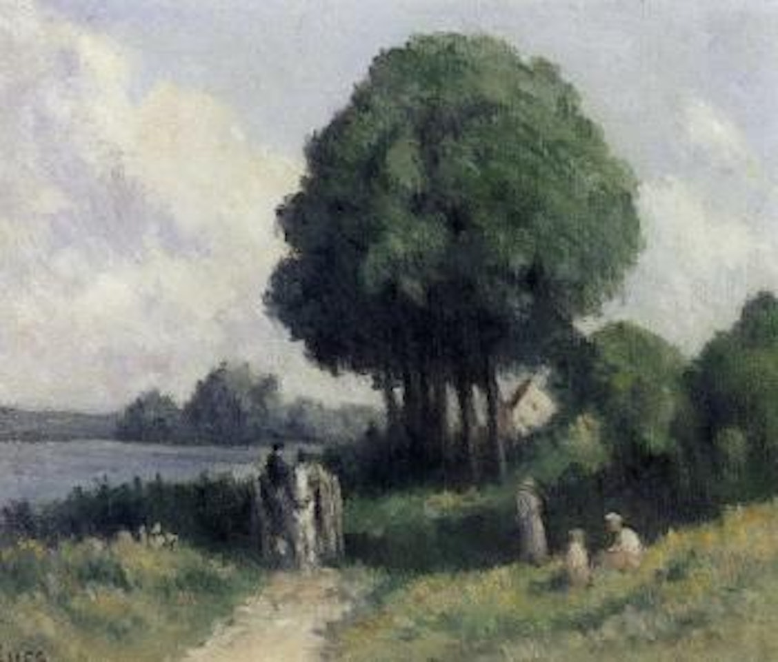 Rolleboise, la halte sous l'arbre by Maximilien Luce