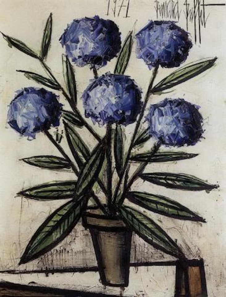 Les hortensias bleues by Bernard Buffet