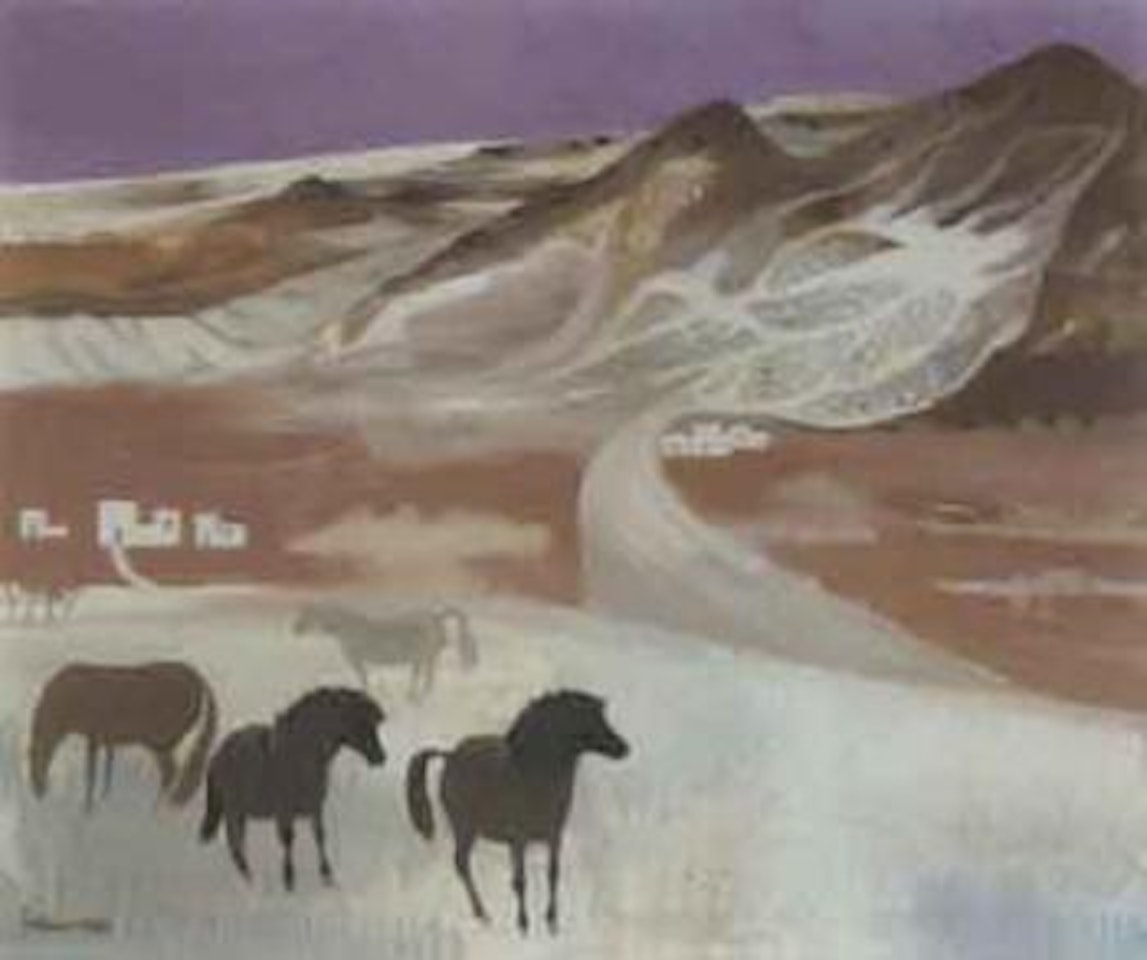Horses in the desert, Jordan by Mary Fedden