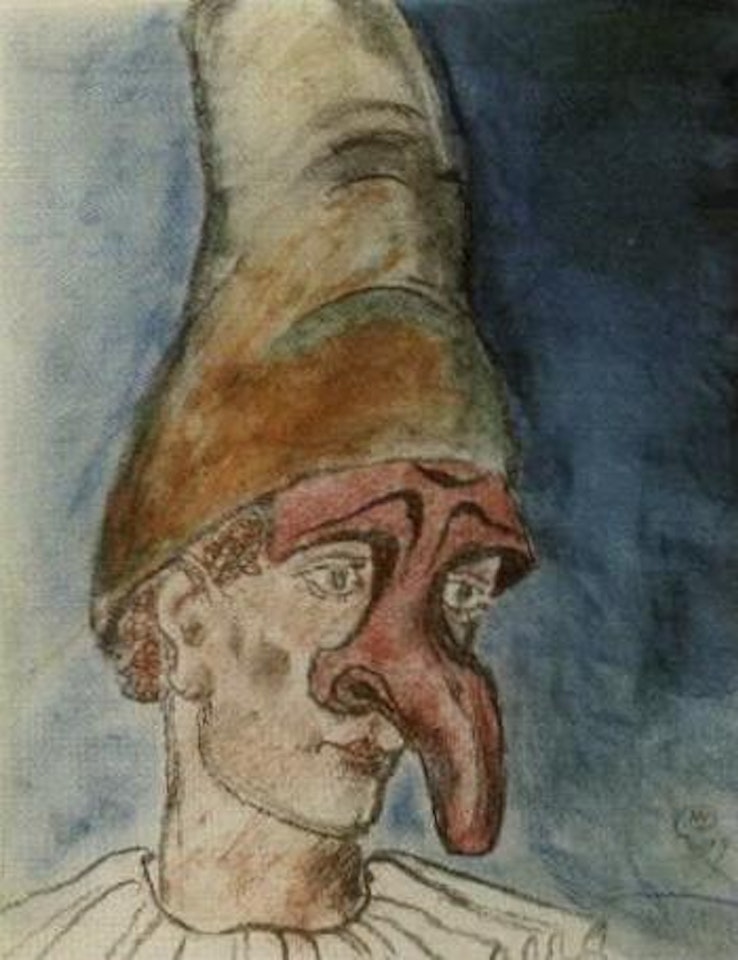 Design for masks for the love for three oranges by Mstislav Valerianovich Dobuzhinsky